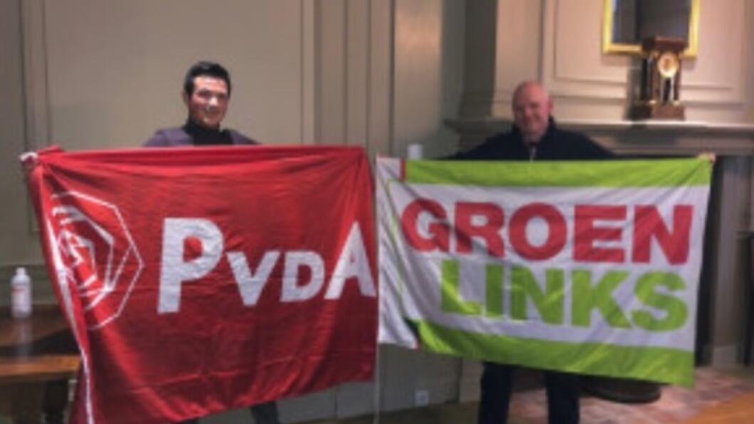 PvdA GroenLinks vlaggen